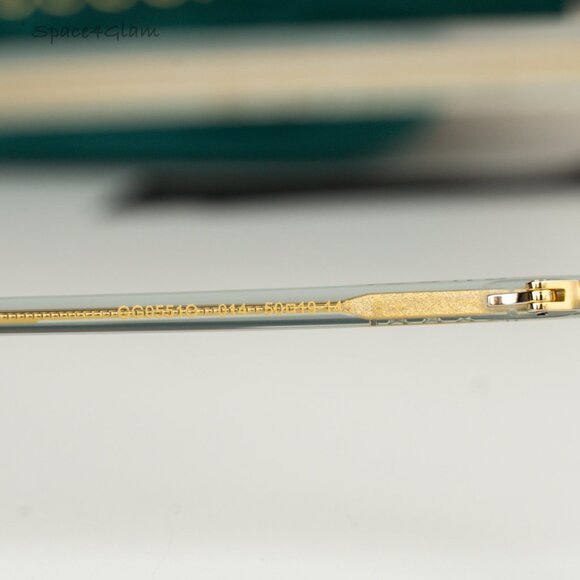 BRAND NEW Gucci GG0551O 014 Transparent Milky Light Grey Women Round Eyeglasses - Picture 6 of 8